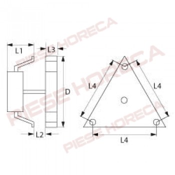 Motor ventilator cuptor, alimentare 220-240V, 1 faza 50/60Hz, 0,045/0,0765kW, 2800/3400rpm, dimensiuni ax conform schitei atasate , diametrul(D1)-8mm, diametrul(D2)-10mm